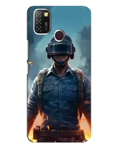 Чехол для Infinix Hot 10 Lite с картинкой «PUBG — реалистичный герой»
