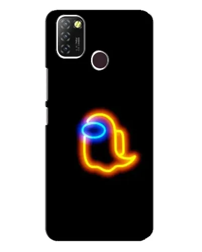 Чехол для Infinix Hot 10 Lite с картинкой «Among Us неоновое сияние»