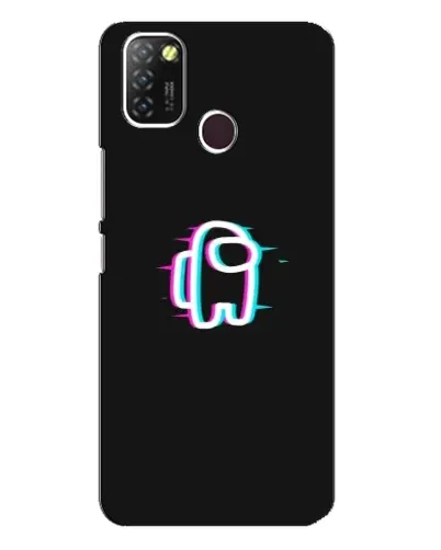 Чехол для Infinix Hot 10 Lite с картинкой «Among Us неон»