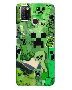 Чехол для Infinix Hot 10 Lite с картинкой «Криперы Minecraft»