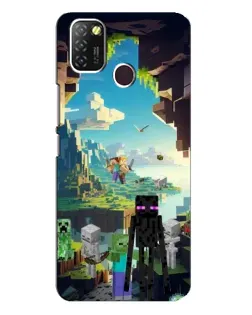 Чехол для Infinix Hot 10 Lite с картинкой «Эндермен в лесу»