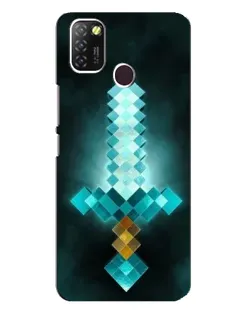 Чехол для Infinix Hot 10 Lite с картинкой «Алмазный меч неон»