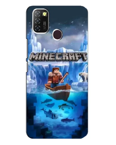 Чехол для Infinix Hot 10 Lite с картинкой «Minecraft ледяной мир» Чехол для Infinix Hot 10 Lite с картинкой «Minecraft ледяной мир»