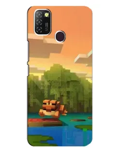 Чехол для Infinix Hot 10 Lite с картинкой «Майнкрафт закат солнца»