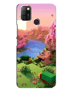 Чехол для Infinix Hot 10 Lite с картинкой «Розовое дерево Minecraft»