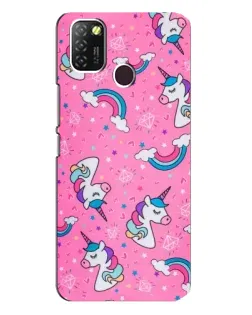 Чехол для Infinix Hot 10 Lite с картинкой «Unicorn паттерн розовый»