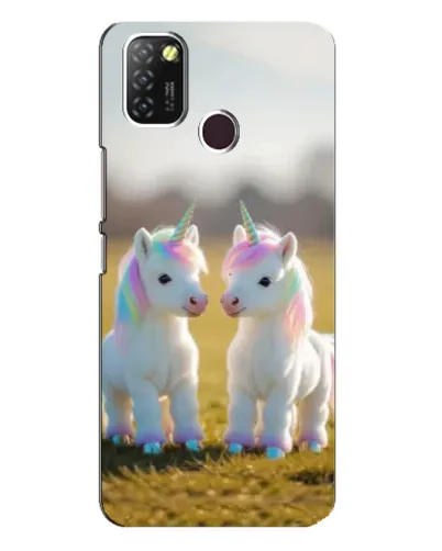 Чехол для Infinix Hot 10 Lite с картинкой «Пара единорогов» Чехол для Infinix Hot 10 Lite с картинкой «Пара единорогов»