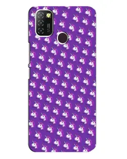 Чехол для Infinix Hot 10 Lite с картинкой «Единороги на фиолетовом»