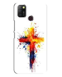 Чехол для Infinix Hot 10 Lite с картинкой «Акварельный крест»