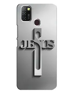 Чехол для Infinix Hot 10 Lite с картинкой «Металлический крест Jesus»