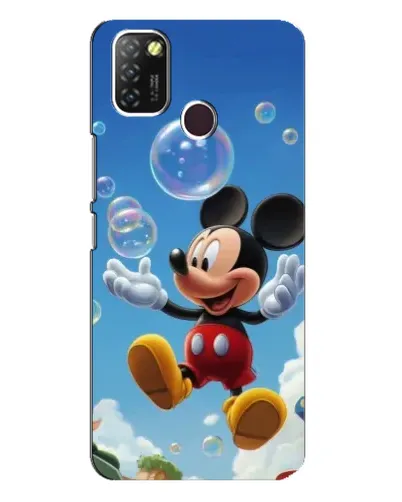 Чехол для Infinix Hot 10 Lite с картинкой «Mickey и мыльные пузыри»