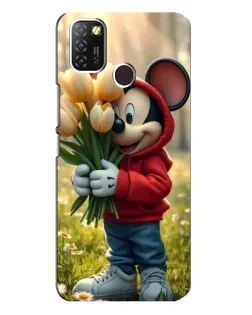 Чехол для Infinix Hot 10 Lite с картинкой «Микки с тюльпанами»