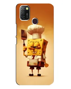 Чехол для Infinix Hot 10 Lite с картинкой «Губка Боб повар»