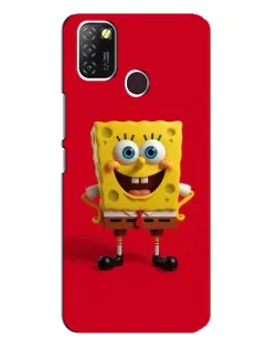 Чехол для Infinix Hot 10 Lite с картинкой «Спанч Боб на красном»