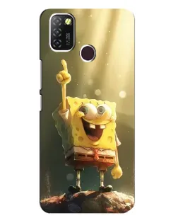 Чехол для Infinix Hot 10 Lite с картинкой «Сияющий Спанч Боб»