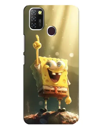 Чехол для Infinix Hot 10 Lite с картинкой «Сияющий Спанч Боб»