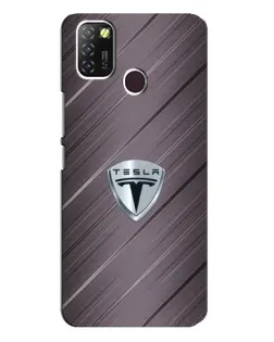 Чехол для Infinix Hot 10 Lite с картинкой «Металлическая текстура Tesla»