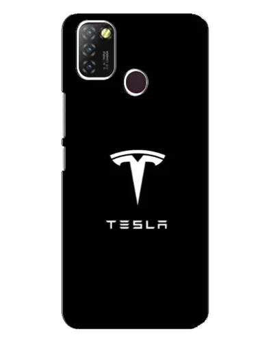 Чехол для Infinix Hot 10 Lite с картинкой «Tesla White Logo»