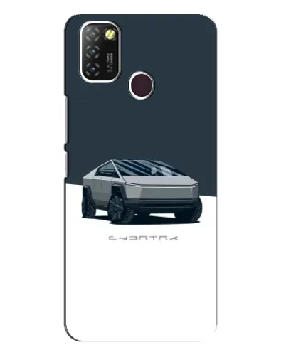 Чехол для Infinix Hot 10 Lite с картинкой «Серебристый Cybertruck Tesla»