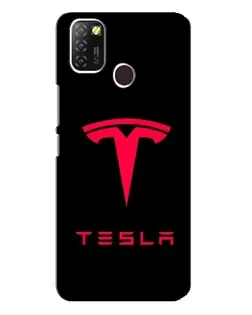 Чехол для Infinix Hot 10 Lite с картинкой «Tesla Red Logo»