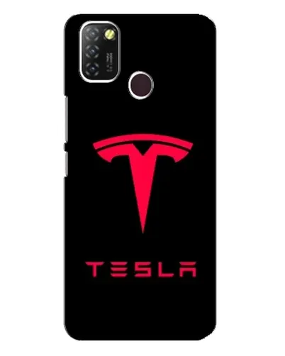 Чехол для Infinix Hot 10 Lite с картинкой «Tesla Red Logo»