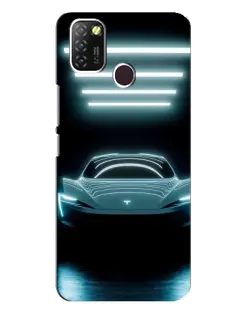 Чехол для Infinix Hot 10 Lite с картинкой «Tesla в неоне»