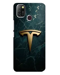 Чехол для Infinix Hot 10 Lite с картинкой «Мраморная Tesla Gold»