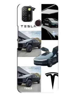 Чехол для Infinix Hot 10 Lite с картинкой «Коллаж Cybertruck Tesla»