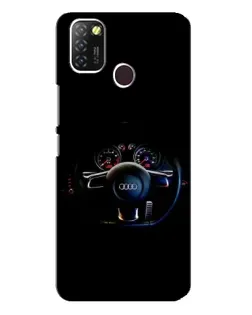 Чехол для Infinix Hot 10 Lite с картинкой «Салон Audi — руль»