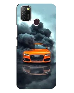 Чехол для Infinix Hot 10 Lite с картинкой «Audi в облаках дыма»