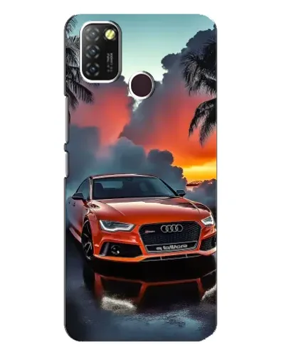 Чехол для Infinix Hot 10 Lite с картинкой «Audi — закат»