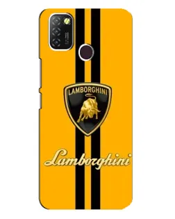 Чехол для Infinix Hot 10 Lite с картинкой «Lamborghini Stripe желтый»
