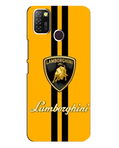 Чехол для Infinix Hot 10 Lite с картинкой «Lamborghini Stripe желтый»