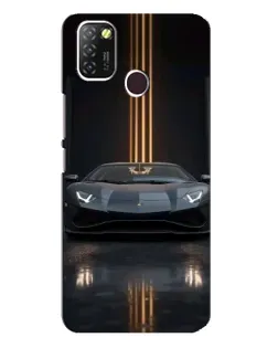 Чехол для Infinix Hot 10 Lite с картинкой «Lamborghini золотые линии»