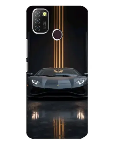 Чехол для Infinix Hot 10 Lite с картинкой «Lamborghini золотые линии»