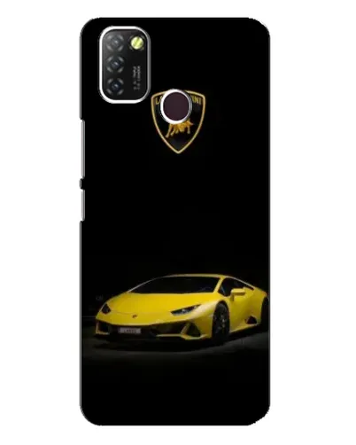 Чехол для Infinix Hot 10 Lite с картинкой «Lamborghini желтый акцент»