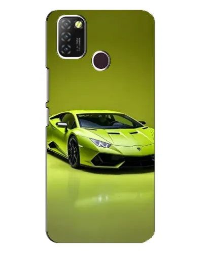 Чехол для Infinix Hot 10 Lite с картинкой «Салатовый Lamborghini Huracan»