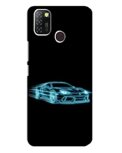 Чехол для Infinix Hot 10 Lite с картинкой «Неоновый контур Lamborghini»