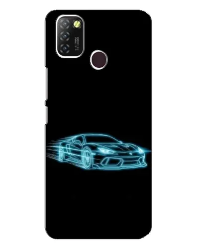 Чехол для Infinix Hot 10 Lite с картинкой «Неоновый контур Lamborghini»