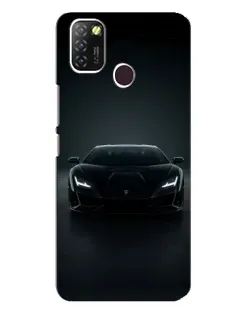 Чехол для Infinix Hot 10 Lite с картинкой «Черный Lamborghini Aventador»