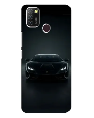Чехол для Infinix Hot 10 Lite с картинкой «Черный Lamborghini Aventador»