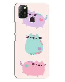 Чехол для Infinix Hot 10 Lite с картинкой «Pusheen трио»
