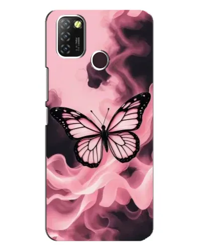 Чехол для Infinix Hot 10 Lite с картинкой «Бабочка в дыму»