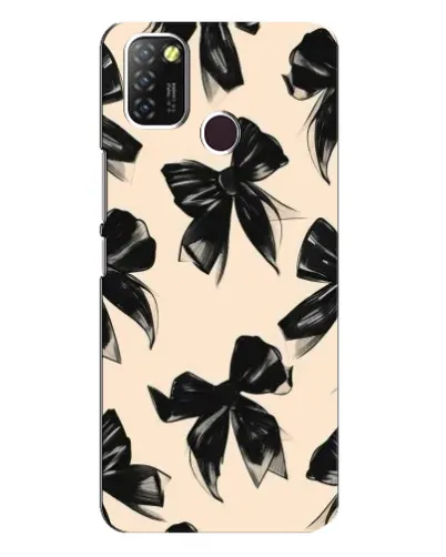 Чехол для Infinix Hot 10 Lite с картинкой «Паттерн черные банты»