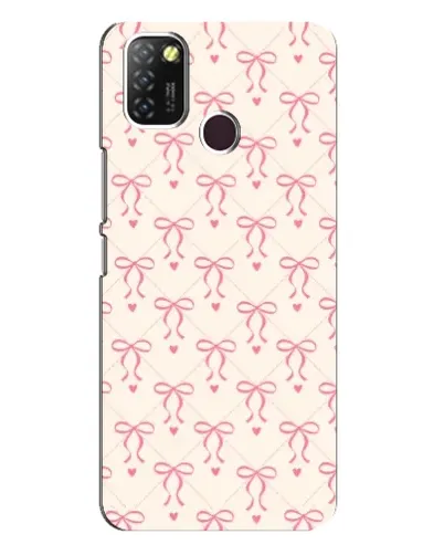 Чехол для Infinix Hot 10 Lite с картинкой «Розовые бантики Coquette»