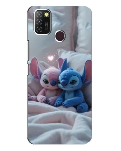 Чехол для Infinix Hot 10 Lite с картинкой «Плюшевые Стич Ангел»