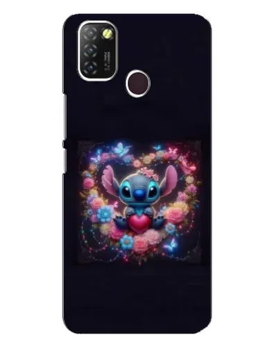 Чехол для Infinix Hot 10 Lite с картинкой «Stitch в цветах»