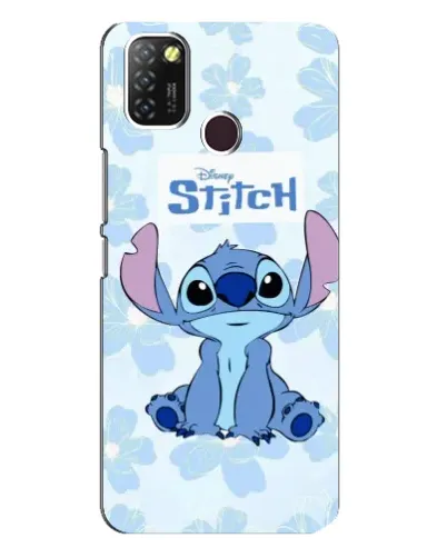 Чехол для Infinix Hot 10 Lite с картинкой «Stitch среди цветов»