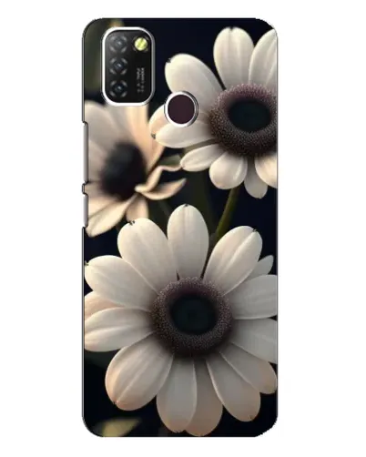 Чехол для Infinix Hot 10 Lite с картинкой «Белые маргаритки макро»