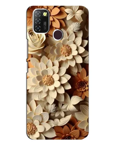 Чехол для Infinix Hot 10 Lite с картинкой «Бежевый флористический декор»
